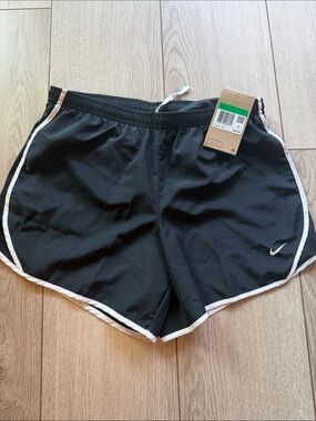 Nike kids Black Athletic Shorts with White Piping